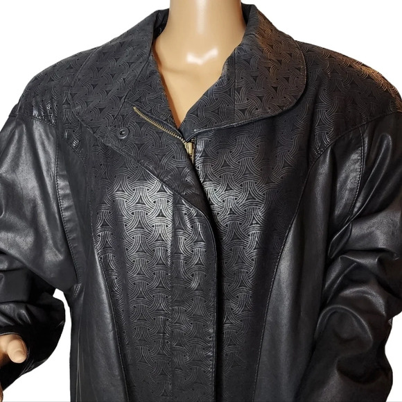 Gino Di Giorgio Leather Black Jacket. large. Vintage - Picture 2 of 16